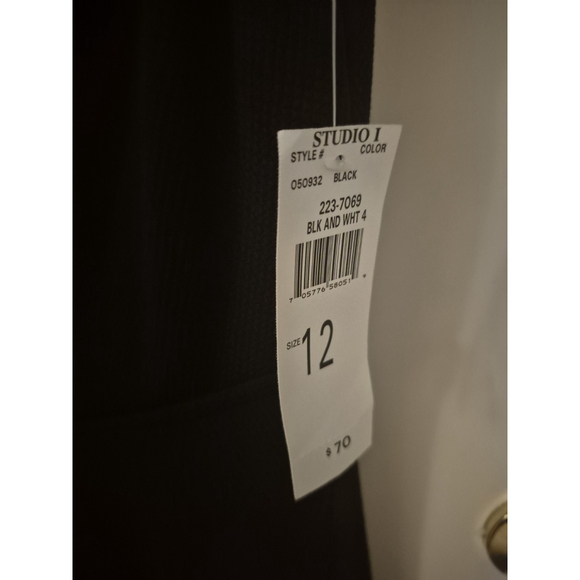 NEW Studio One Black Sleeveless Knee Length Sheath Dress A Line Metal Details 12 - Picture 2 of 4
